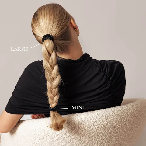 Sidenscrunchie Large Svart